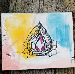 Abstract Original Art Mixed Media Painting Canvas